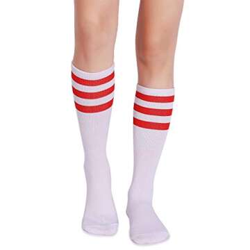 Pareberry Classic Triple Stripes Cotton Tube Socks