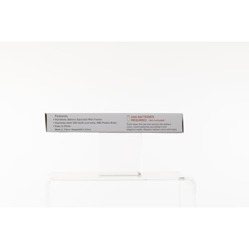 Bonsenkitchen Powerful Milk Frother for Coffee, Fast Handheld Drink Mixer with Stainless Steel Whisk, Battery Operated Hand Frother Stirrer Wand-Black