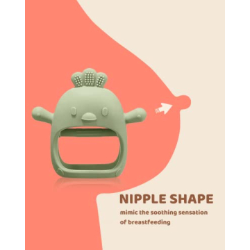 Silicone Teething Mittens for 0-12 Months, Safe & BPA-Free