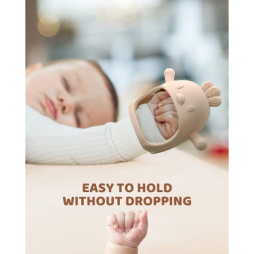 Silicone Teething Mittens for 0-12 Months, Safe & BPA-Free