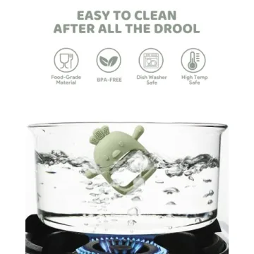 Silicone Teething Mittens for 0-12 Months, Safe & BPA-Free