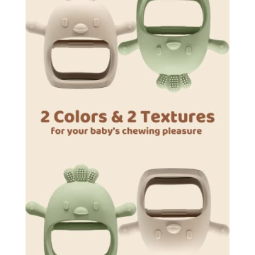 Silicone Teething Mittens for 0-12 Months, Safe & BPA-Free