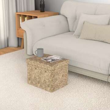 eMOUSE Storage Ottoman Bench Foldable Footrest Stool Seat for Bedroom and Living Room Small Bench Foot Stool Rectangle Cube Leopard L17W13H13IN…