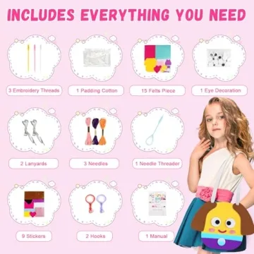 JZSIJ Kids Sewing Kit - Fun DIY Projects for Ages 5-12