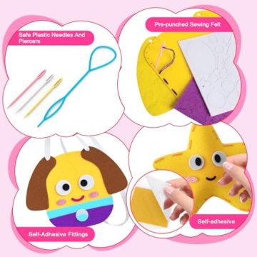 JZSIJ Kids Sewing Kit - Fun DIY Projects for Ages 5-12