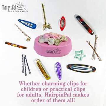 HairpinPal Magnetic Bobby Pin Holder - Easy Hair Clip and Pin Collector - Manage Hair Clips - Barrettes - Bobbi Pins - Keeps Rooms Tidy - Ideal for Travel - Raspberry Mauve - Made in the USA