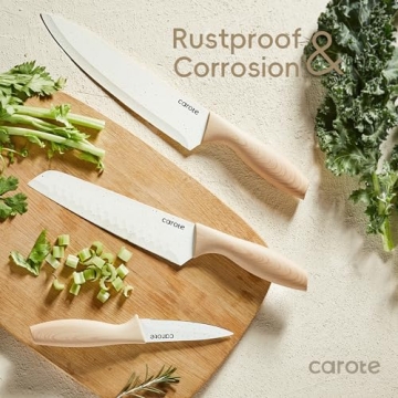 CAROTE 12PCS Knife Set with Ceramic Nonstick Coating