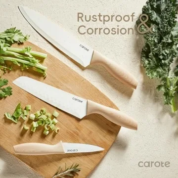 CAROTE 12PCS Knife Set with Ceramic Nonstick Coating
