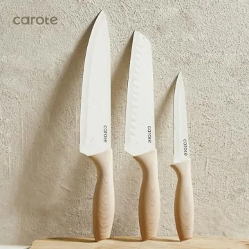 CAROTE 12PCS Knife Set with Ceramic Nonstick Coating