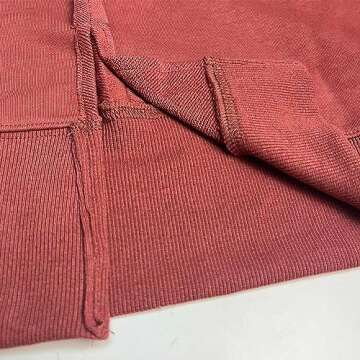 Hixiaohe Women's Oversized Crewneck Sweatshirts Casual Long Sleeve Side Split Pullover Tops Fall Slouchy Hoodie(Red Brown,S)