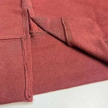 Hixiaohe Women's Oversized Crewneck Sweatshirts Casual Long Sleeve Side Split Pullover Tops Fall Slouchy Hoodie(Red Brown,S)