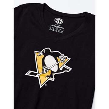 OTS NHL Pittsburgh Penguins Women's Rival V-Neck Tee, Alternate Logo, Large