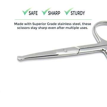Melwey Rounded Stainless Steel Scissors for Safe Trimming