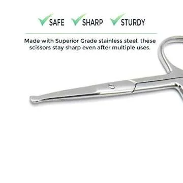 Melwey Rounded Stainless Steel Scissors for Safe Trimming