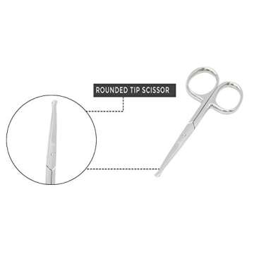 Melwey Rounded Stainless Steel Scissors for Safe Trimming