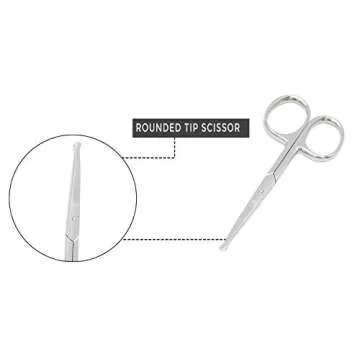 Melwey Rounded Stainless Steel Scissors for Safe Trimming