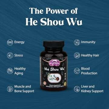 Dragon Herbs He Shou Wu | Prepared He Shou Wu Supplement to Support Energy, Mood, Immune Support, He...