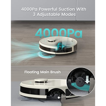Lefant Robot Vacuum and Mop, Lidar Navigation, 4000Pa Suction Robotic Vacuum Cleaner with 150Mins, Real-time Map, No-go Zones, Compatible with Alexa/App, Ideal for Hard Floor and Pet Hair