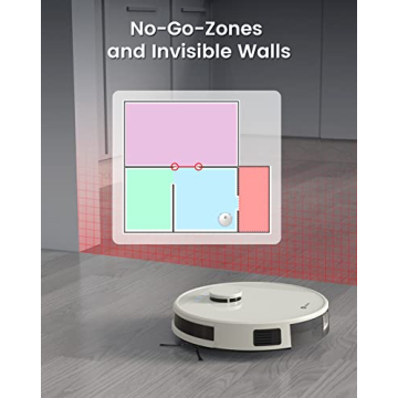 Lefant Robot Vacuum and Mop, Lidar Navigation, 4000Pa Suction Robotic Vacuum Cleaner with 150Mins, Real-time Map, No-go Zones, Compatible with Alexa/App, Ideal for Hard Floor and Pet Hair
