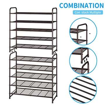 Effortless Shoe Organization with 5-Tier Shoe Rack