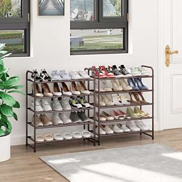 Effortless Shoe Organization with 5-Tier Shoe Rack