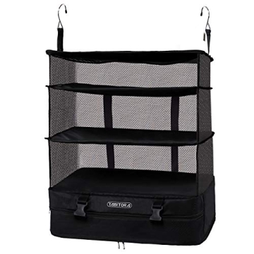 TABITORA Portable Hanging Travel Shelves Bag Packing Cube Organizer Suitcase Storage Large Capacity ...