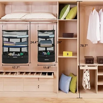 TABITORA Portable Hanging Travel Shelves Bag Packing Organizer