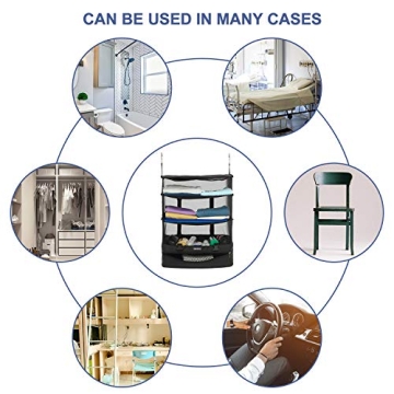 TABITORA Portable Hanging Travel Shelves Bag Packing Organizer