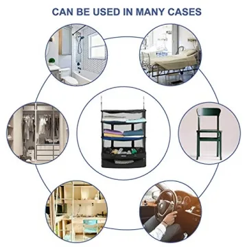 TABITORA Portable Hanging Travel Shelves Bag Packing Organizer