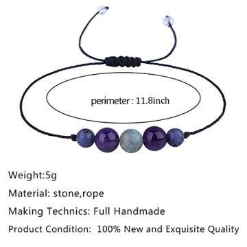 Crystal Bracelet for Women Men Spiritual Crystals and Healing Stones Bracelets Natural Healing Cryst...