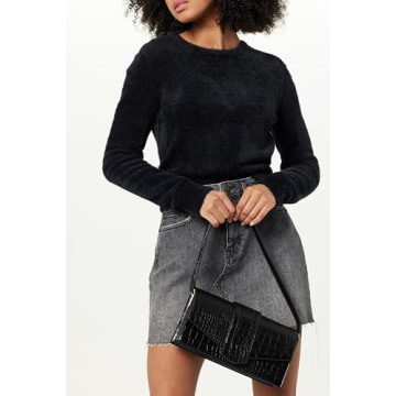 The Drop Women's Safiya Flap Shoulder Bag in Black