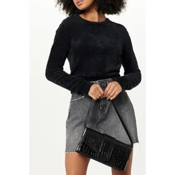 The Drop Women's Safiya Flap Shoulder Bag in Black