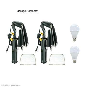 LINCO Lincostore Mini Softbox Lighting Kit 8x8inch, Table Top Photography Lighting for Studio Lighti...