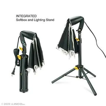 LINCO Lincostore Mini Softbox Lighting Kit 8x8inch, Table Top Photography Lighting for Studio Lighting, Portable Small Softbox Light for Photography Video Portrait Table Top Desk Light