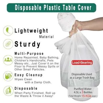 PARTY ULYJA Black Plastic Tablecloths 2 Pack Disposable Table Covers 54 x 108 Inch PEVA Opaque Table Cloths for BBQ Picnic Birthday Wedding Banquet Parties 8 ft Rectangle Table Use