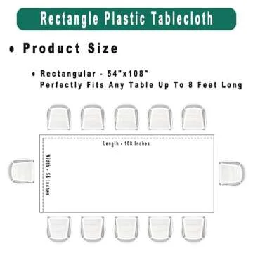 PARTY ULYJA Black Plastic Tablecloths 2 Pack Disposable Table Covers 54 x 108 Inch PEVA Opaque Table Cloths for BBQ Picnic Birthday Wedding Banquet Parties 8 ft Rectangle Table Use