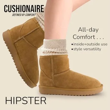 CUSHIONAIRE Women's Hipster Genuine Suede Boot for Comfort