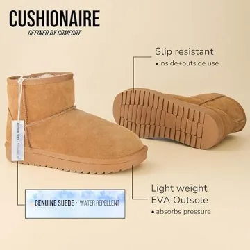 CUSHIONAIRE Women's Hipster Genuine Suede Boot for Comfort
