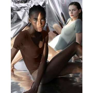 PUMIEY Soft V Neck Bodysuit for Women - Stylish & Comfortable