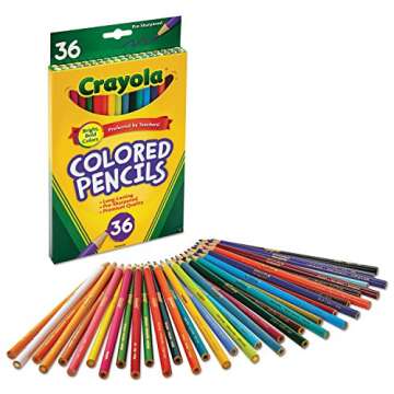 Crayola 684024 Long Barrel Colored Woodcase Pencils, 3.3 mm, 24 Assorted Colors/Set