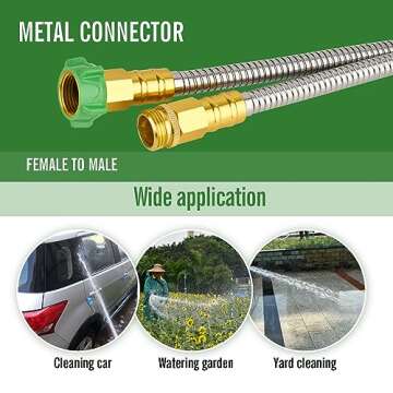 SKYWARD 304 Stainless Steel Garden Hose - Flexible & Leak-Proof