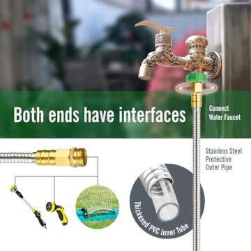 SKYWARD 304 Stainless Steel Garden Hose - Flexible & Leak-Proof