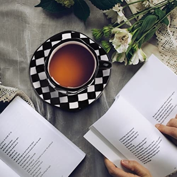 Koythin Ceramic Coffee Mug - Cute Handmade Plaid Design