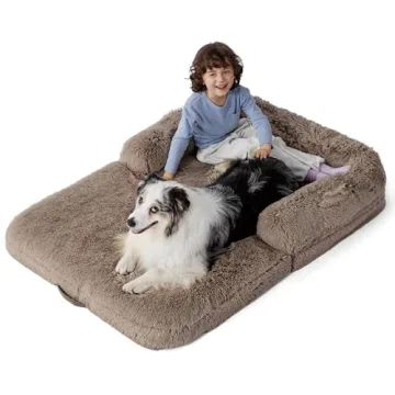 Bedsure Foldable 2-in-1 Human Dog Bed for Kids & Pets