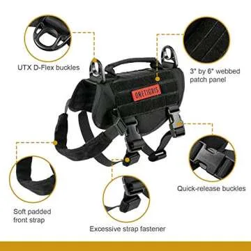 OneTigris Tactical Dog Harness,Puppy Harness with Handle, Military Vest for Small Dogs Outdoor Easy Control Training Walking