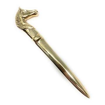 Madison Bay Company Polished Brass Horse Head Letter Opener, 6.25 Inches Long