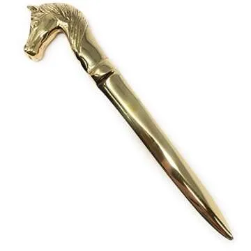 Madison Bay Company Polished Brass Horse Head Letter Opener, 6.25 Inches Long
