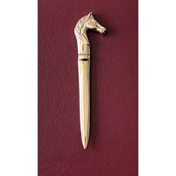 Madison Bay Company Polished Brass Horse Head Letter Opener, 6.25 Inches Long