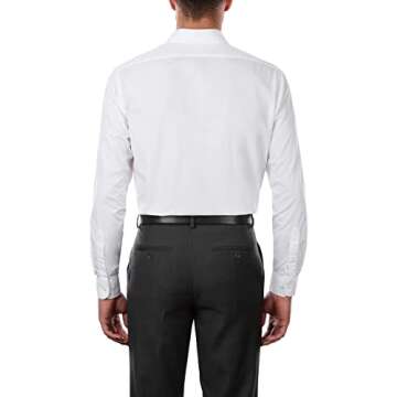 Van Heusen Men's Size Tall Fit Dress Shirts Poplin, White, 19" Neck 37"-38" Sleeve