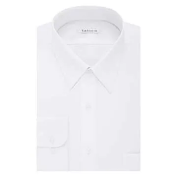 Van Heusen Men's Size Tall Fit Dress Shirts Poplin, White, 19" Neck 37"-38" Sleeve